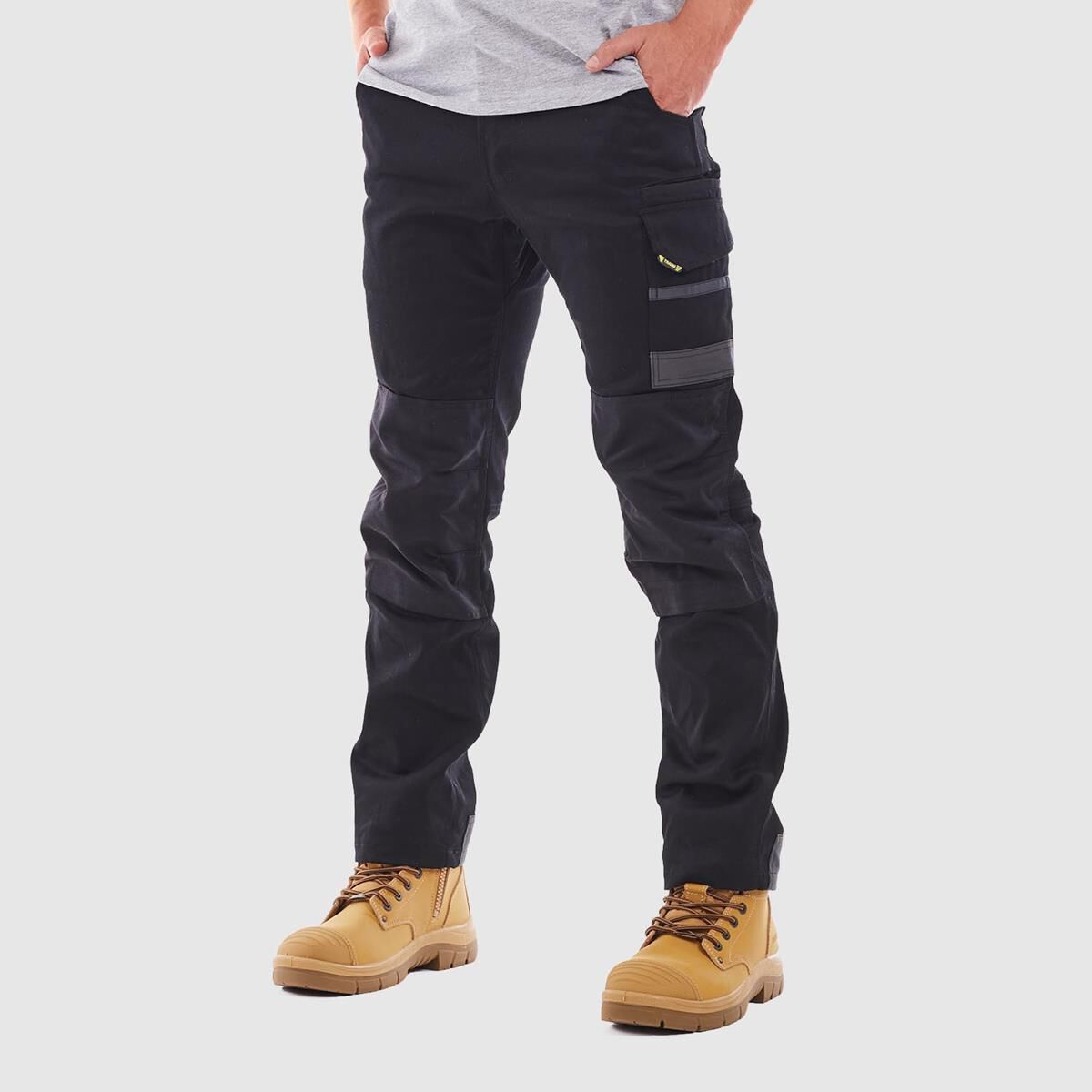 TRADIE FLEX CONTRAST CARGO PANT BLACK 107, , scaau_hi-res