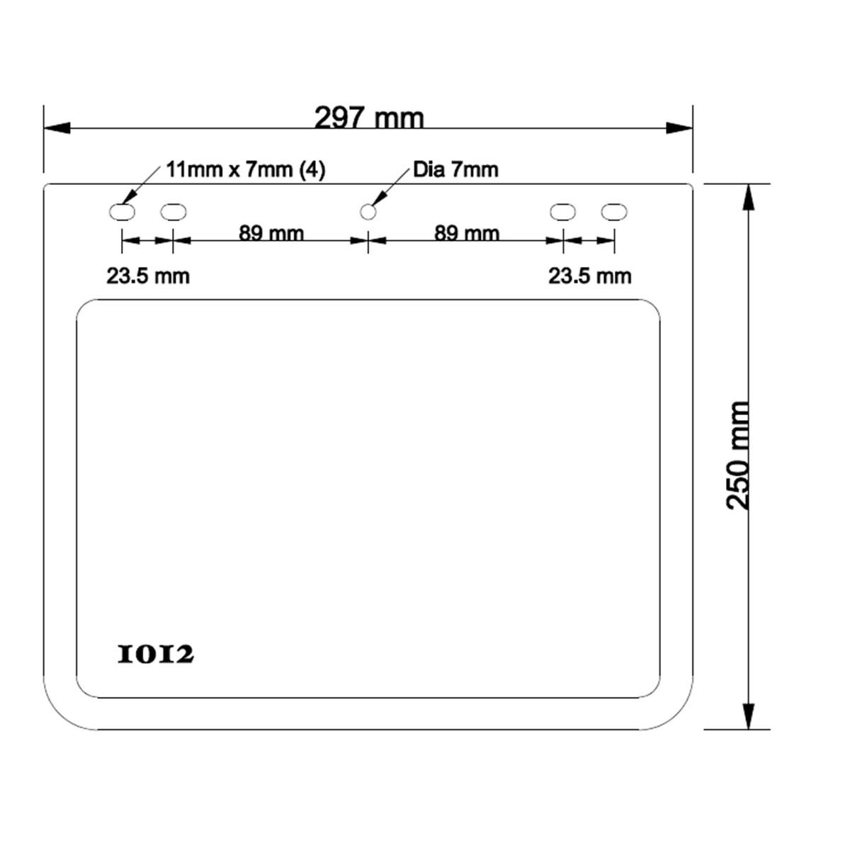 250MM DROP X 300MM WIDTH BLACK MONO MUDFLAP  - NEWCASTLE, , scaau_hi-res