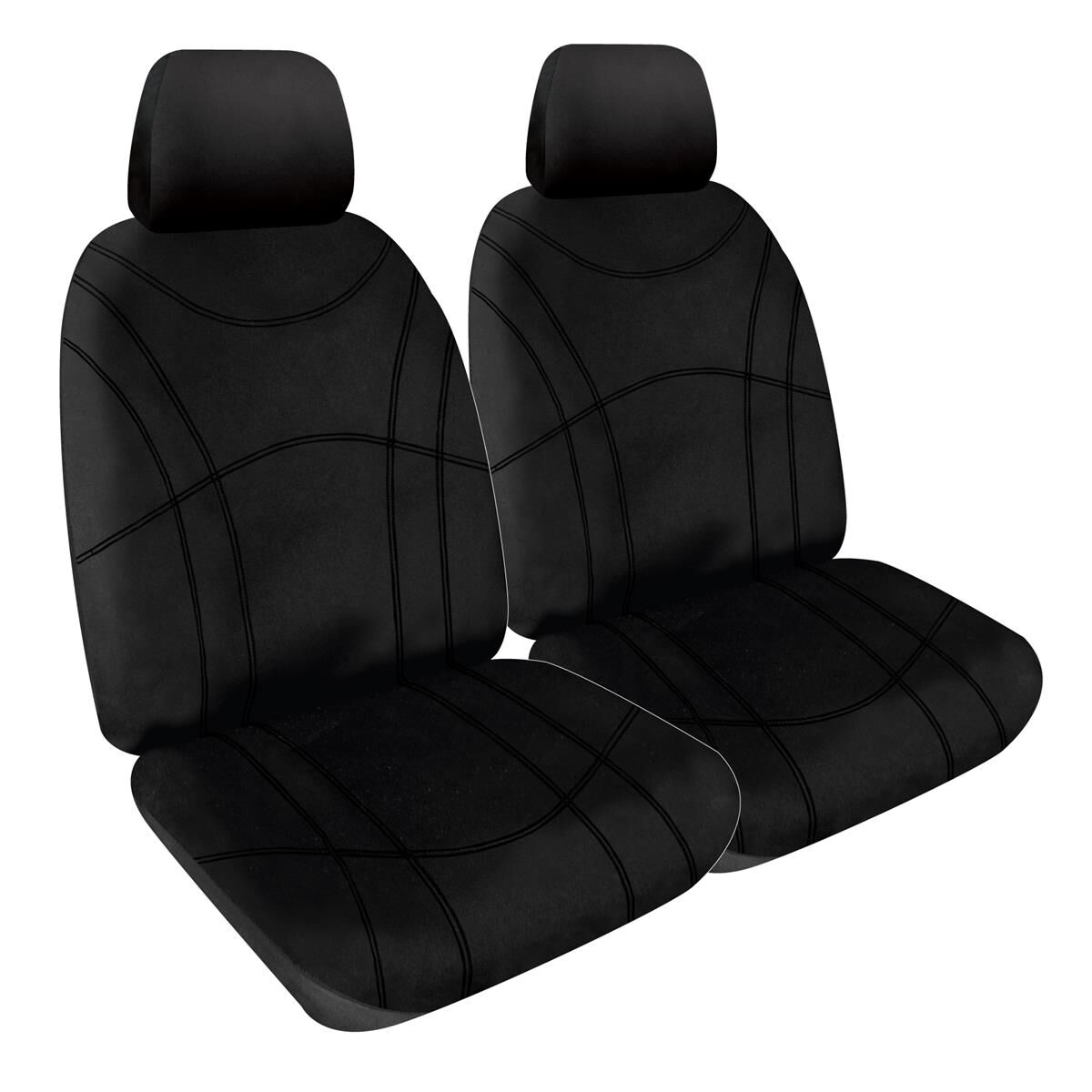Getaway Neoprene Ready Made Seat Covers - Front, Black/Black
