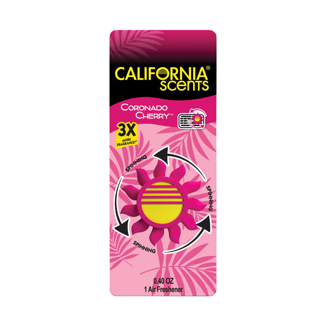 California Scents Novelty Sun Spinner Car Air Freshener Vent Clip, Coronado Cherry Scent, , scaau_hi-res