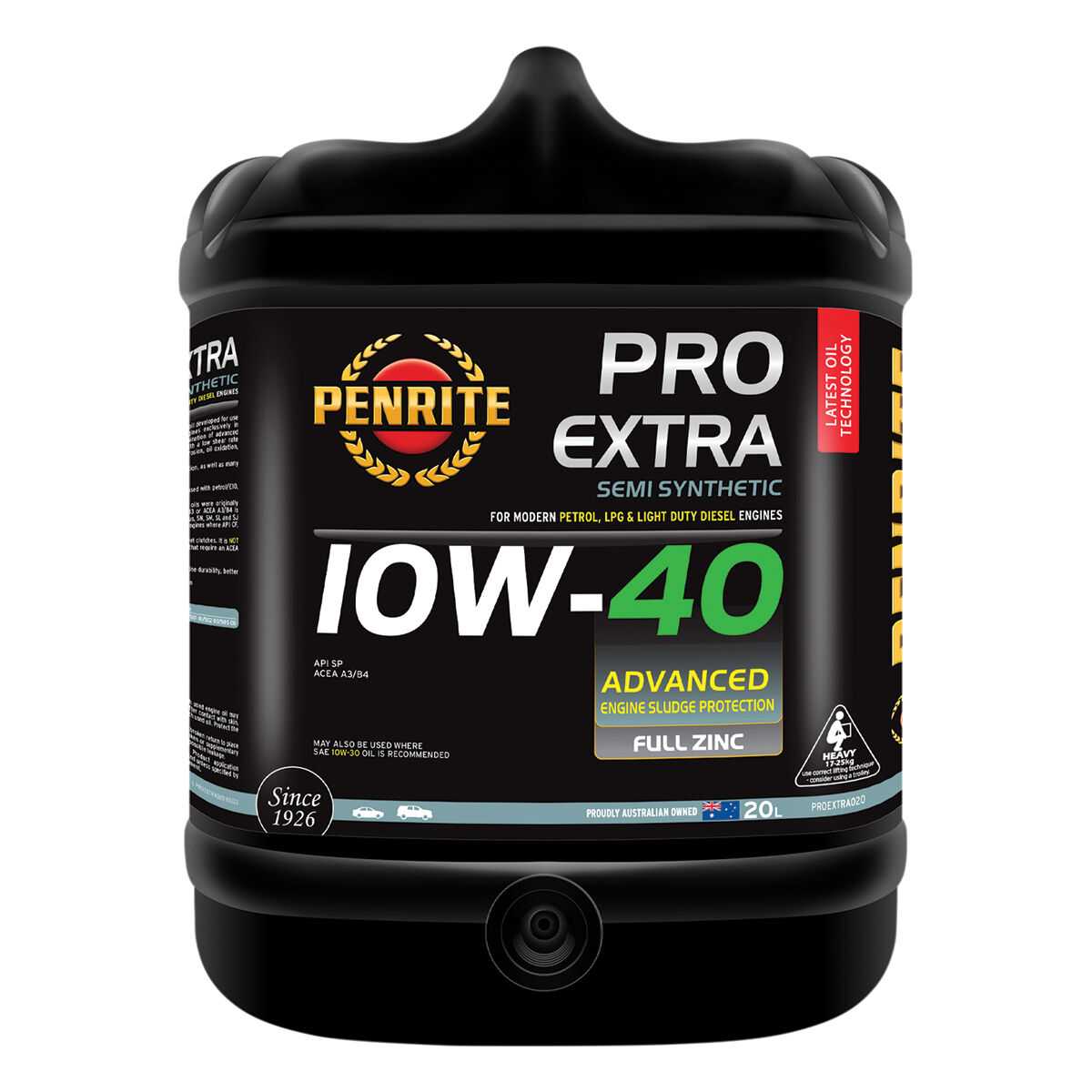 Penrite Semi Synthetic PRO Extra Engine Oil 10W-40 20 Litre, , scaau_hi-res