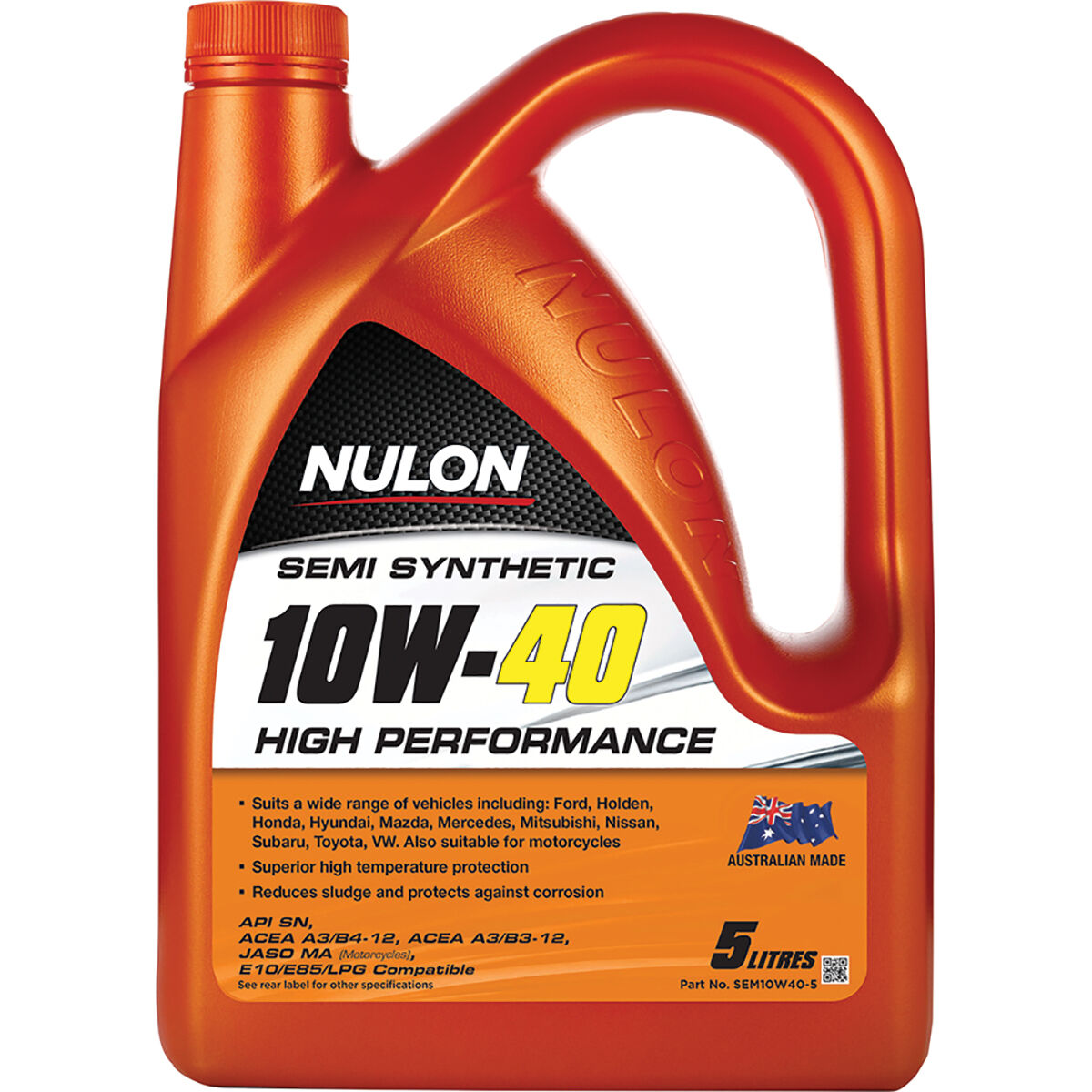 Nulon Semi Synthetic High Performance Engine Oil - 10W-40 5 Litre