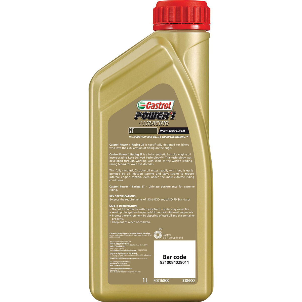 Castrol Power 1 TTS Motorcycle Oil - 1 Litre, , scaau_hi-res