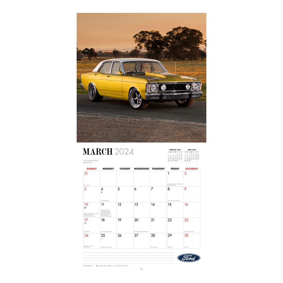 Classic Ford Cars 2024 Calendar Square, , scaau_hi-res