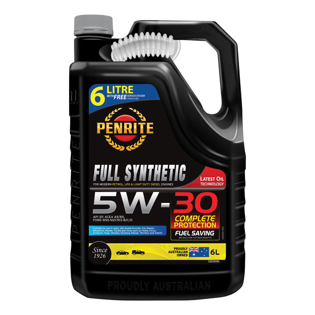 Penrite Full Synthetic Engine Oil - 5W-30 6 Litre, , scaau_hi-res