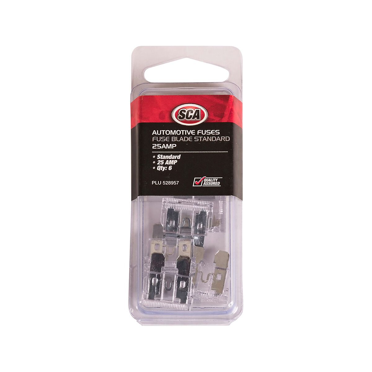 SCA Automotive Fuses - Standard Blade, 25 Amp, 6 Piece, , scaau_hi-res