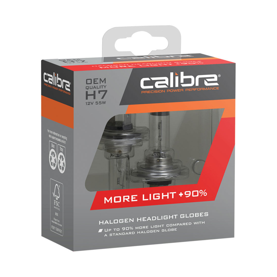 Calibre Plus 90 Headlight Globes - H7, 12V 55W, CA90H7, , scaau_hi-res