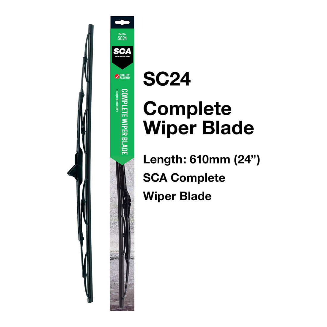 SCA Standard Wiper Blade 605mm (24") Single - SC24, , scaau_hi-res