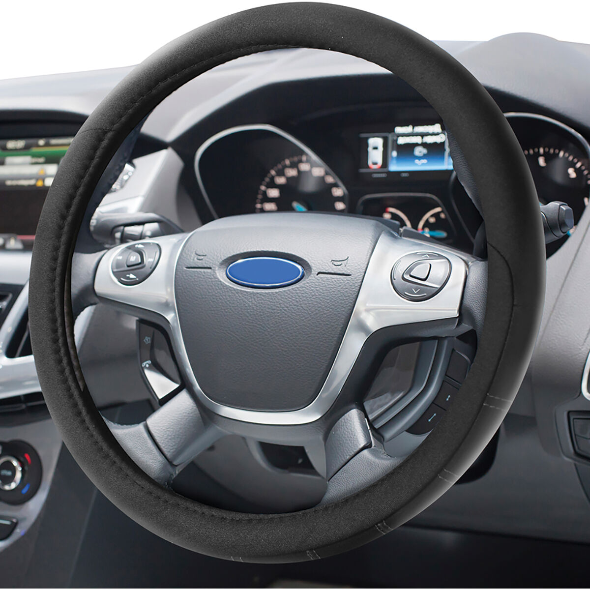 Dickies Polyester OG Logo Steering Wheel Cover Black 380mm Diameter, , scaau_hi-res