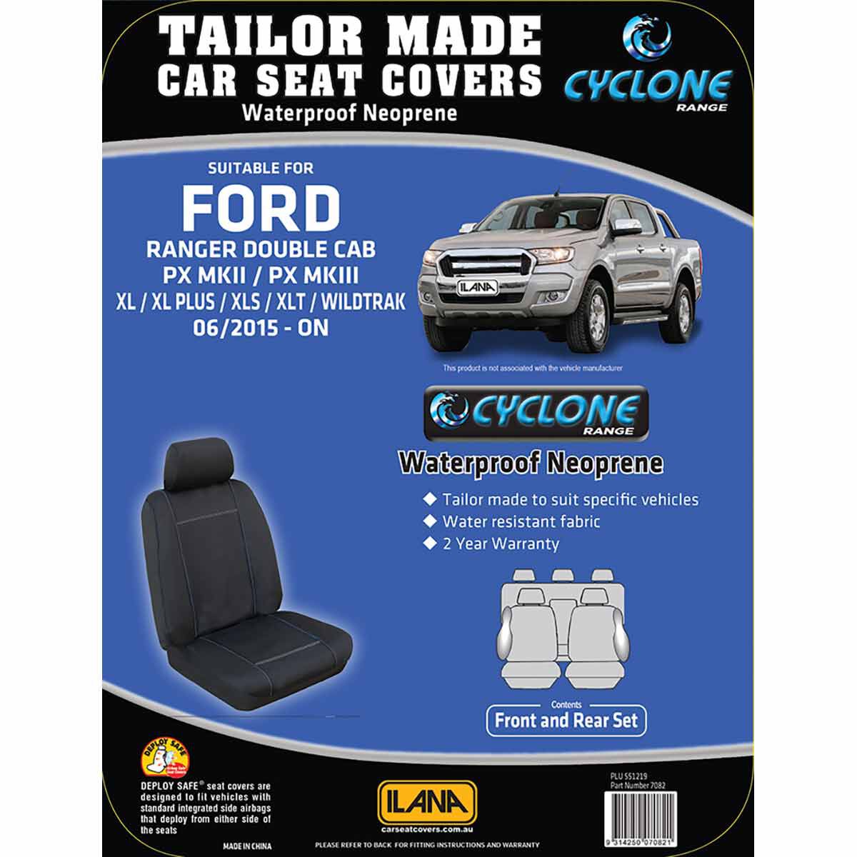 Ilana Cyclone Tailor Made Pack for Ford Ranger PX MKII Dual Cab 06/15+, , scaau_hi-res