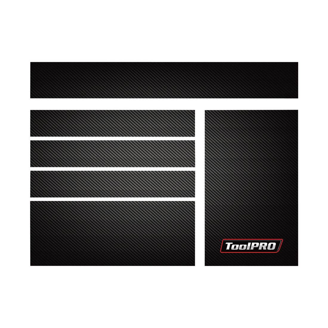 ToolPRO Tool Cabinet Magnet Fascia Set - Black Carbon Fibre, Suits 41" Cabinet, , scaau_hi-res