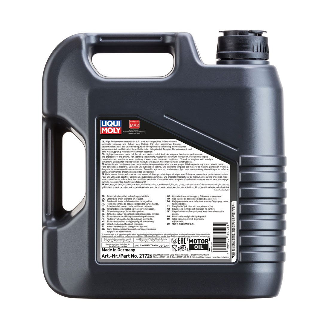 LIQUI MOLY Synth Street 4T Motorcycle Oil 10W-50 4 Litre, , scaau_hi-res