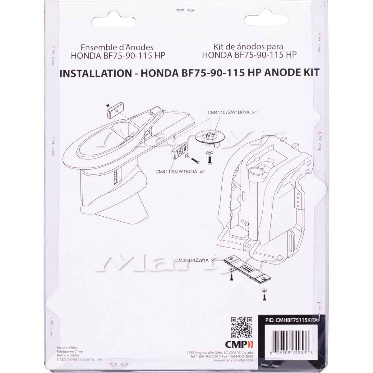 Martyr Alloy Outboard Anode Kit - CMHBF75115KITA, , scaau_hi-res