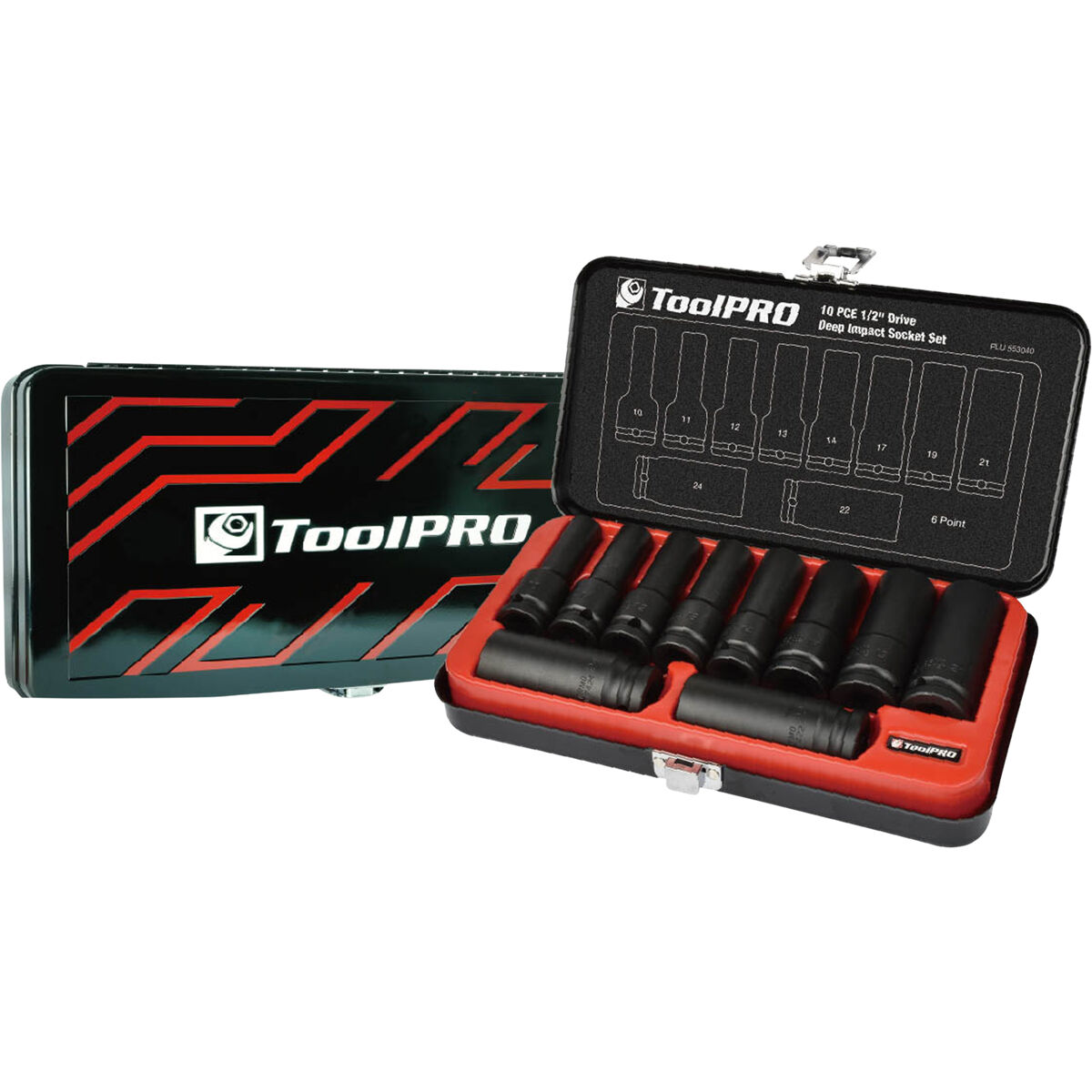 ToolPRO Impact Deep Socket Set 1/2" Drive Metric 10 Piece, , scaau_hi-res