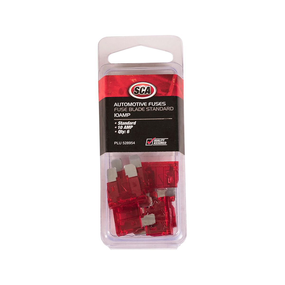 SCA Automotive Fuses - Standard Blade, 10 Amp, 6 Piece, , scaau_hi-res