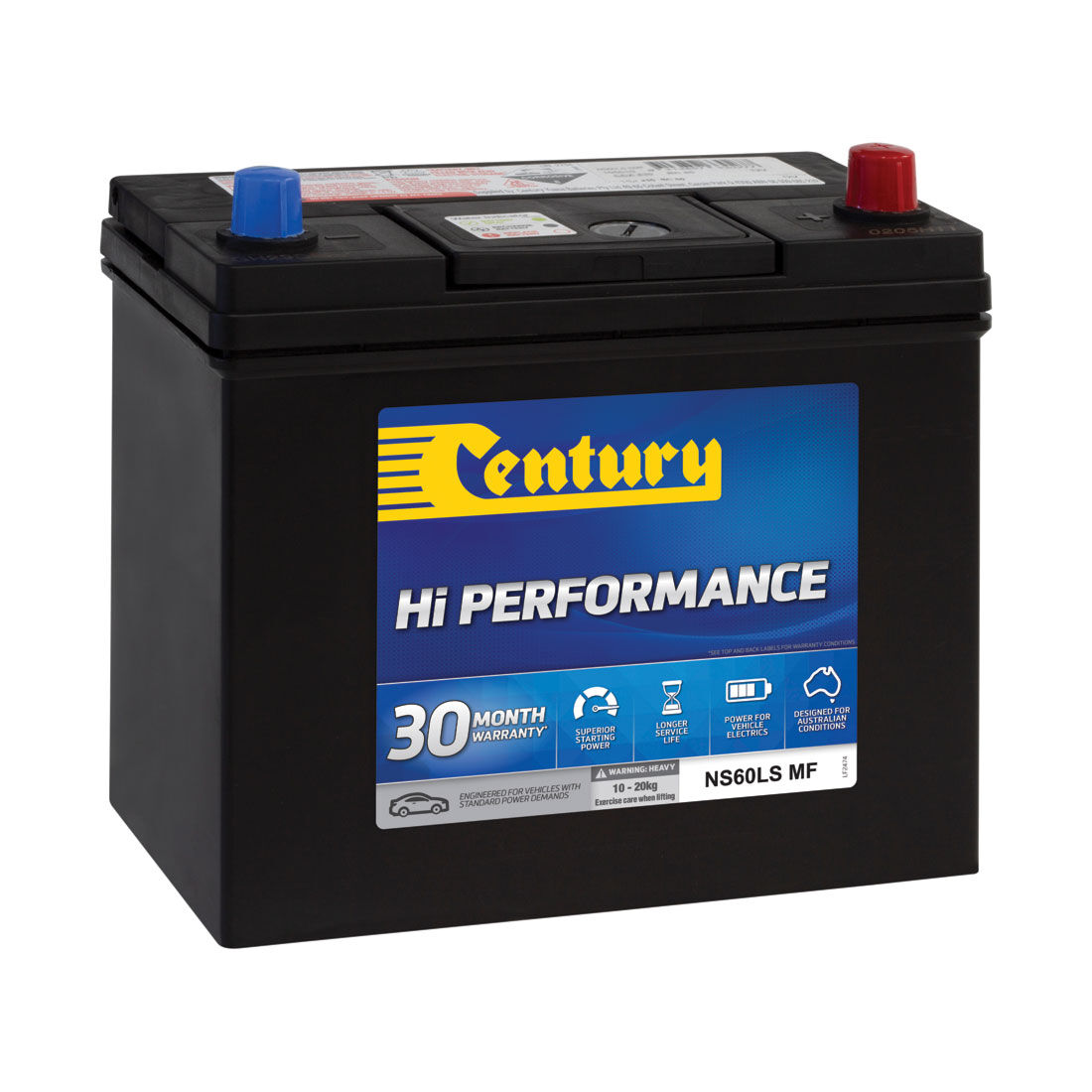 Century Hi Performance Car Battery NS60LS MF, , scaau_hi-res