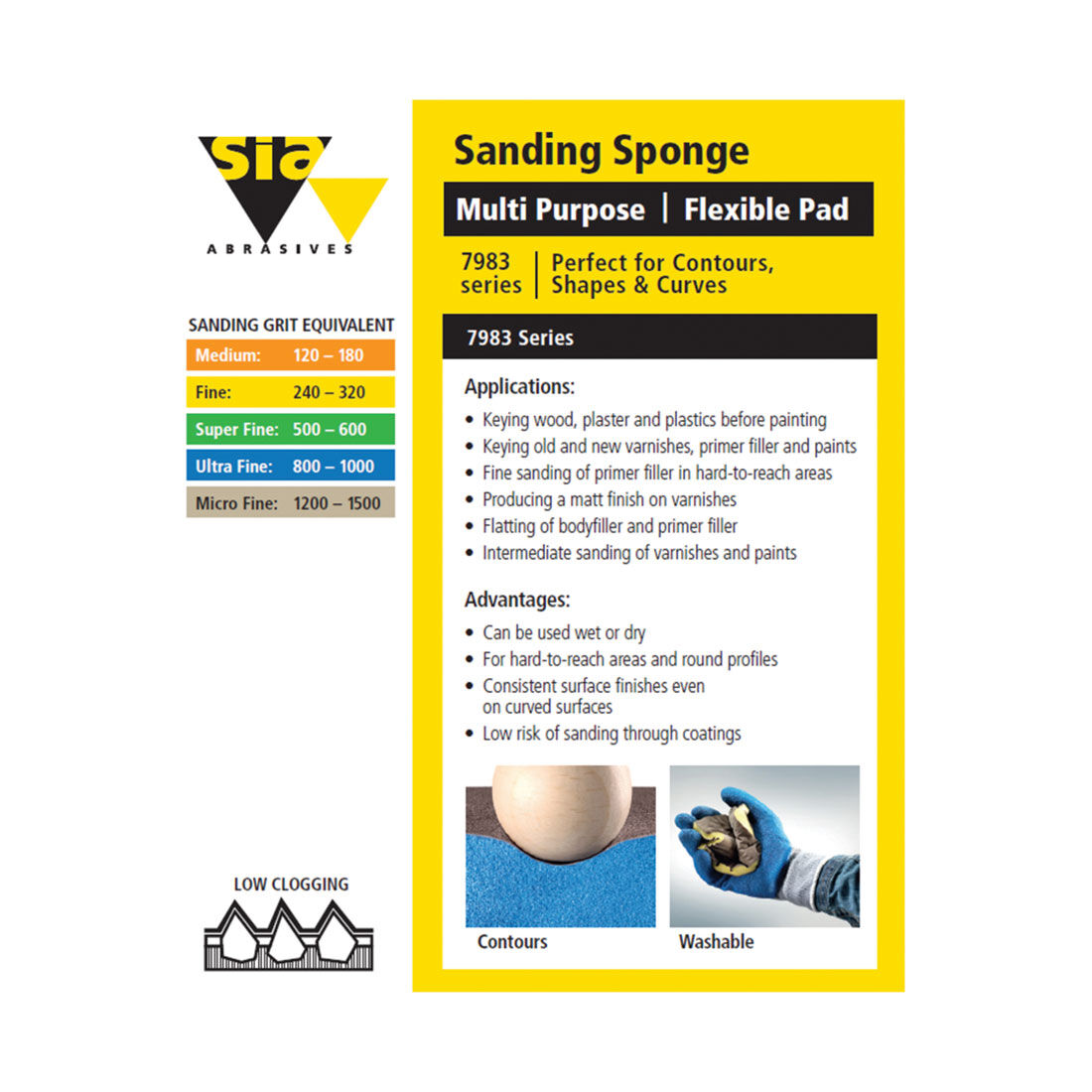 SIA Abrasives Sanding Pad 2 Pack Superfine - Siasponge 7983, , scaau_hi-res