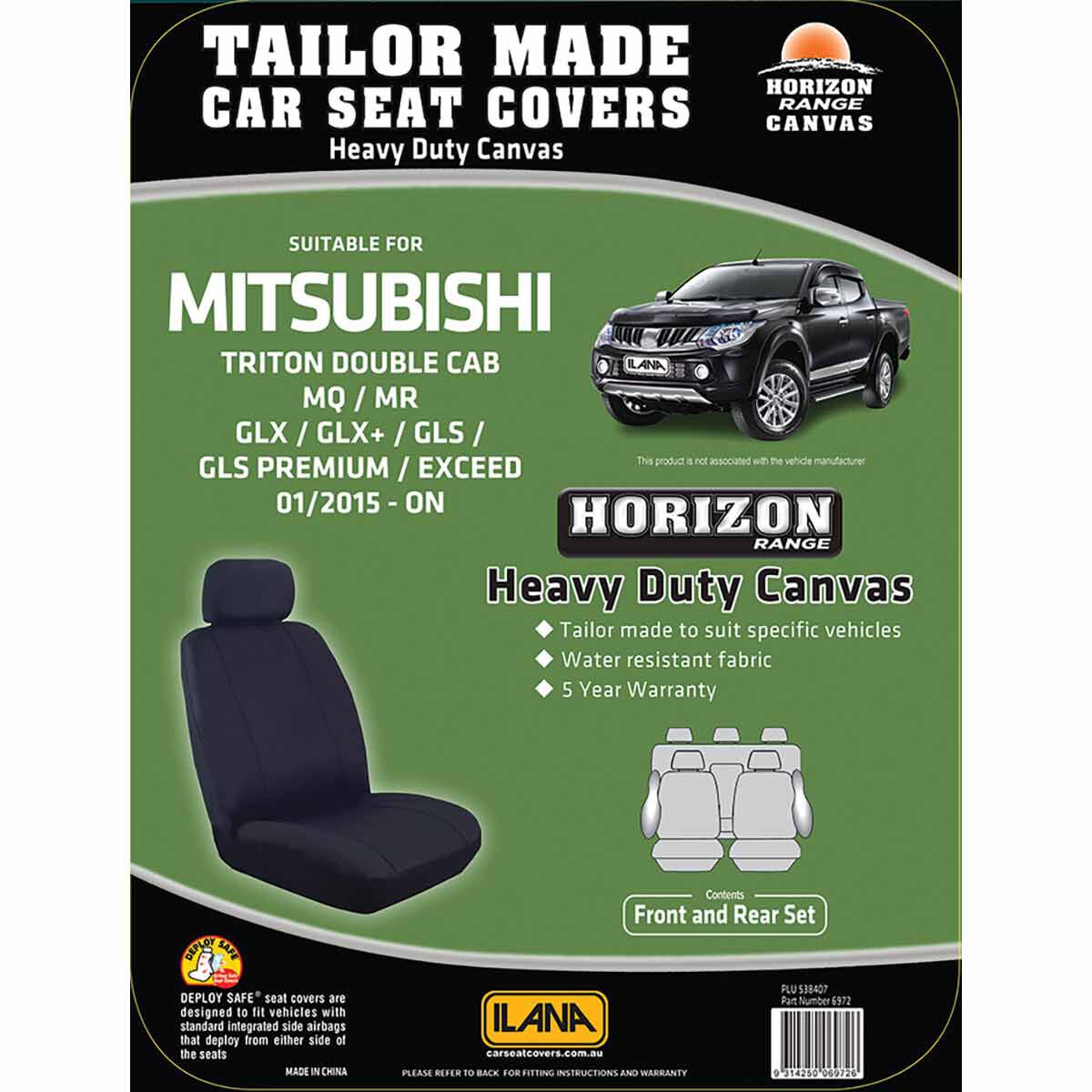 Ilana Horizon Tailor Made Pack for Mitsubishi Triton MQ Dual Cab 01/15+, , scaau_hi-res