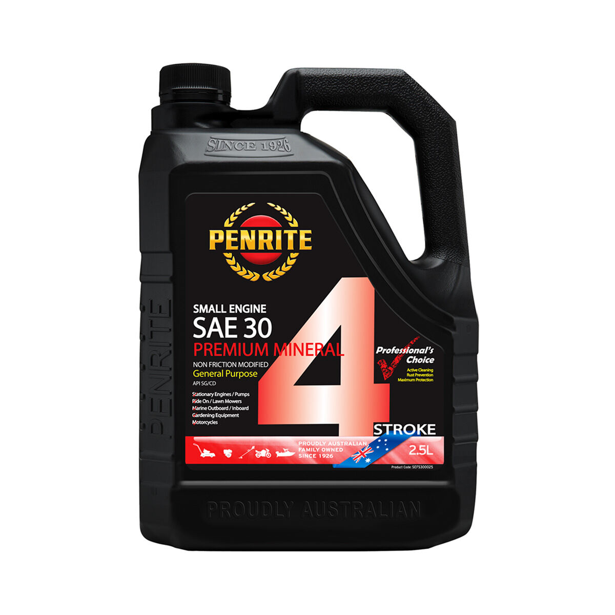 Penrite Small Engine 4 Stroke Engine Oil - SAE30 2.5 Litre, , scaau_hi-res