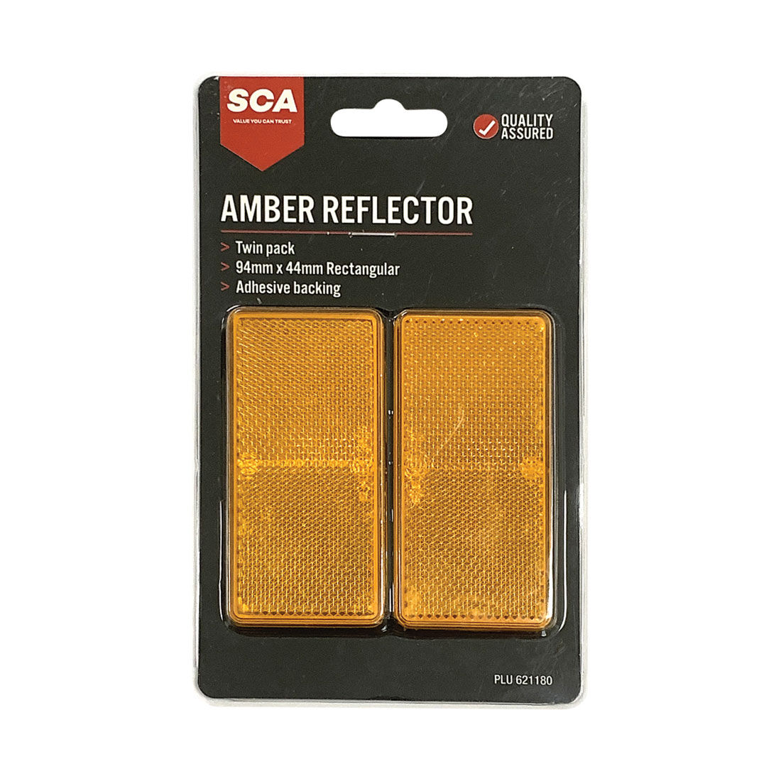 SCA Reflector Twin Pack Rectangular Amber 94, , scaau_hi-res