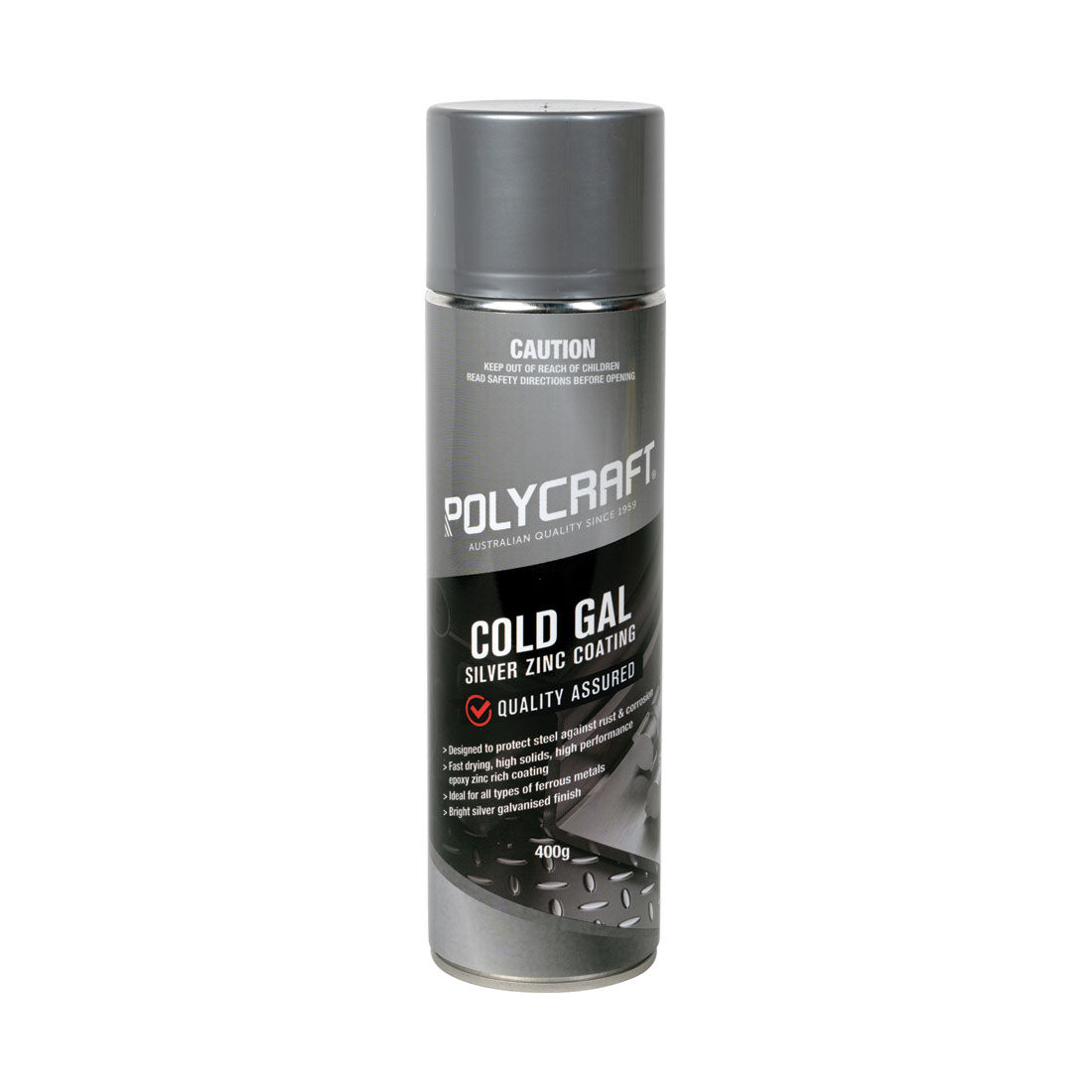 Polycraft Cold Gal Zinc Coating Silver 400g, , scaau_hi-res