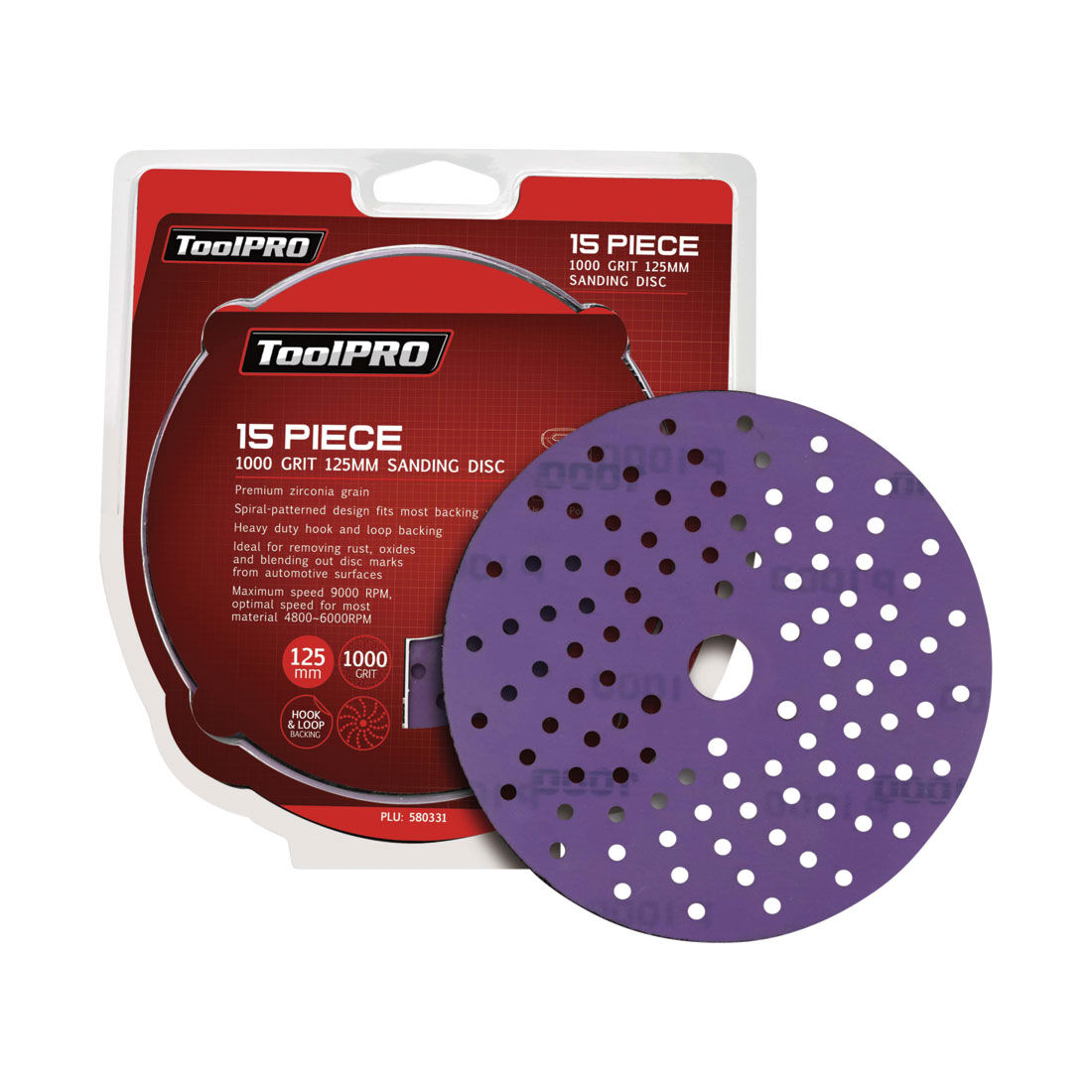 ToolPRO Sanding Disc 125mm 1000 Grit, , scaau_hi-res
