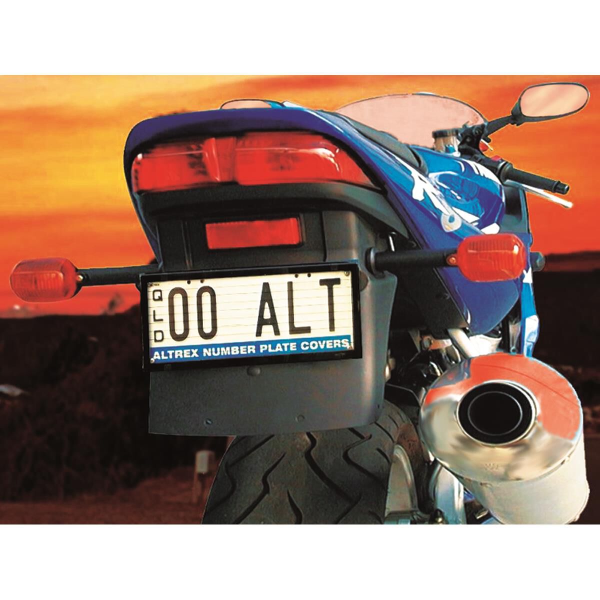 Altrex Number Plate Protector - Motorbike With Lines 9DMBL, , scaau_hi-res