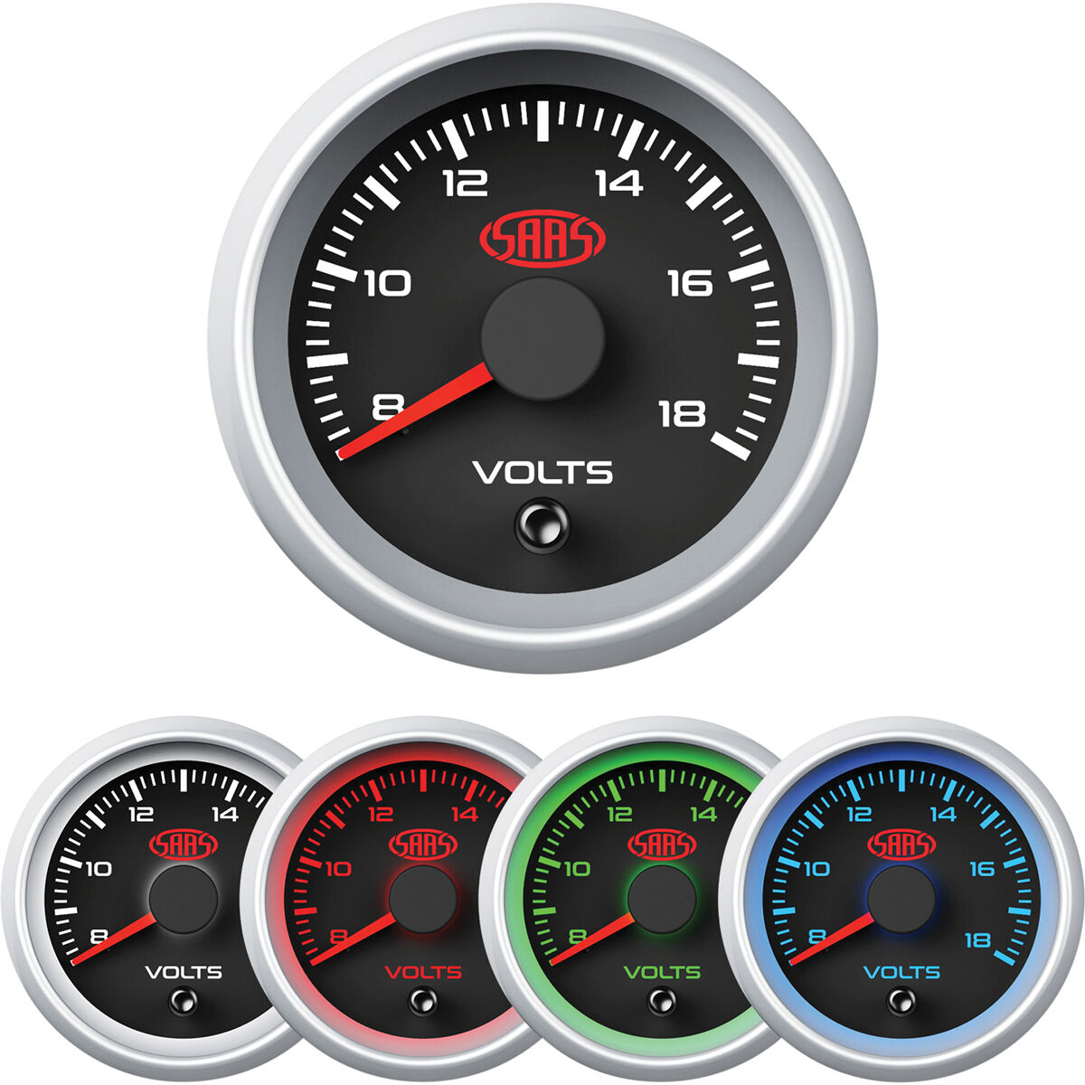 SAAS Volt Gauge - Black, 52mm, , scaau_hi-res