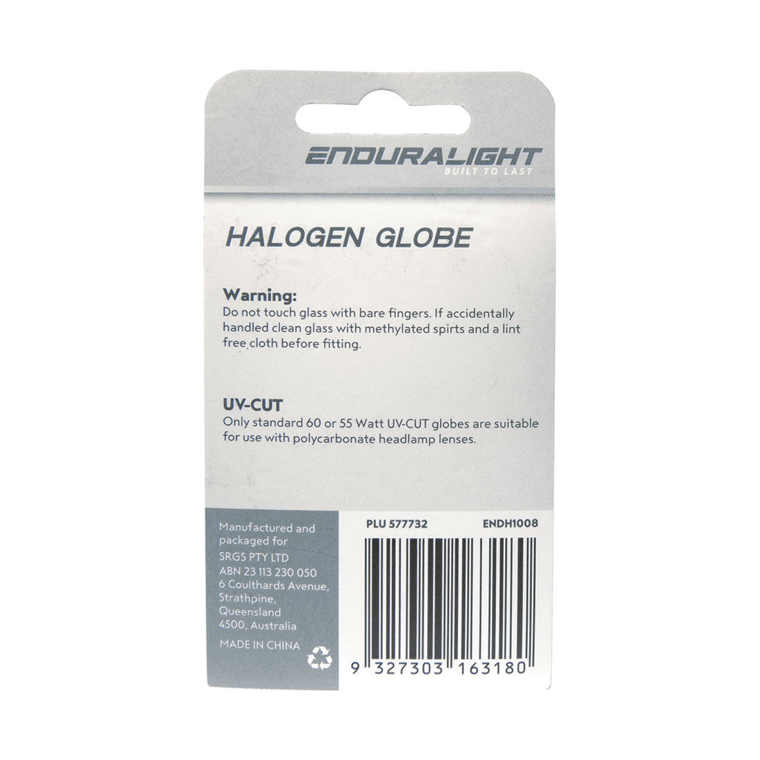 Enduralight Headlight Globe - H1, 12V 55W, ENDH1008, , scaau_hi-res