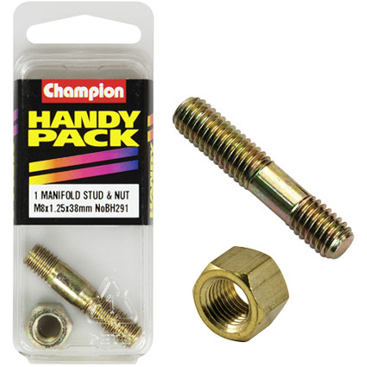 Champion Manifold Stud - M8 X 38, BH291, Handy Pack, , scaau_hi-res