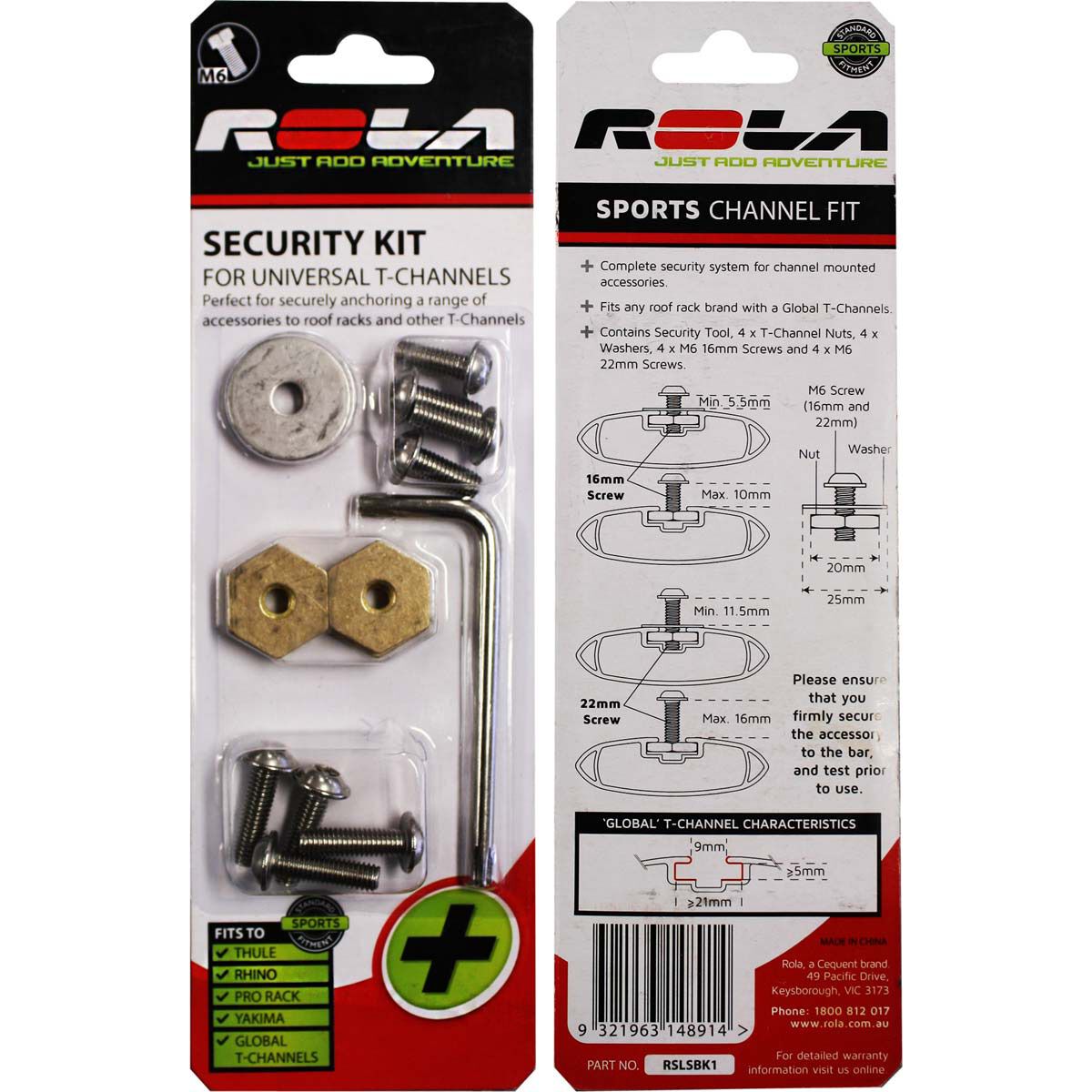 Rola Roof Rack Security Fastener Kit, , scaau_hi-res