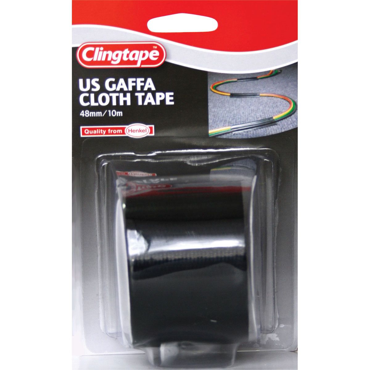 Clingtape Black Cloth Tape 48mm x 10m, , scaau_hi-res