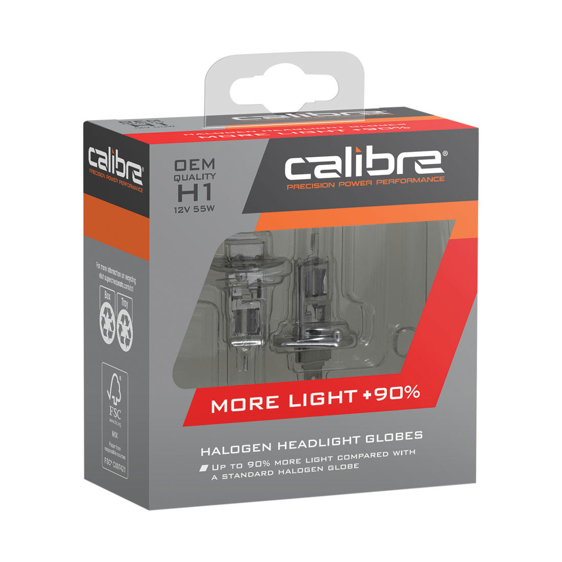 Calibre Headlight Globes Plus 90 H1 12V 55W, , scaau_hi-res