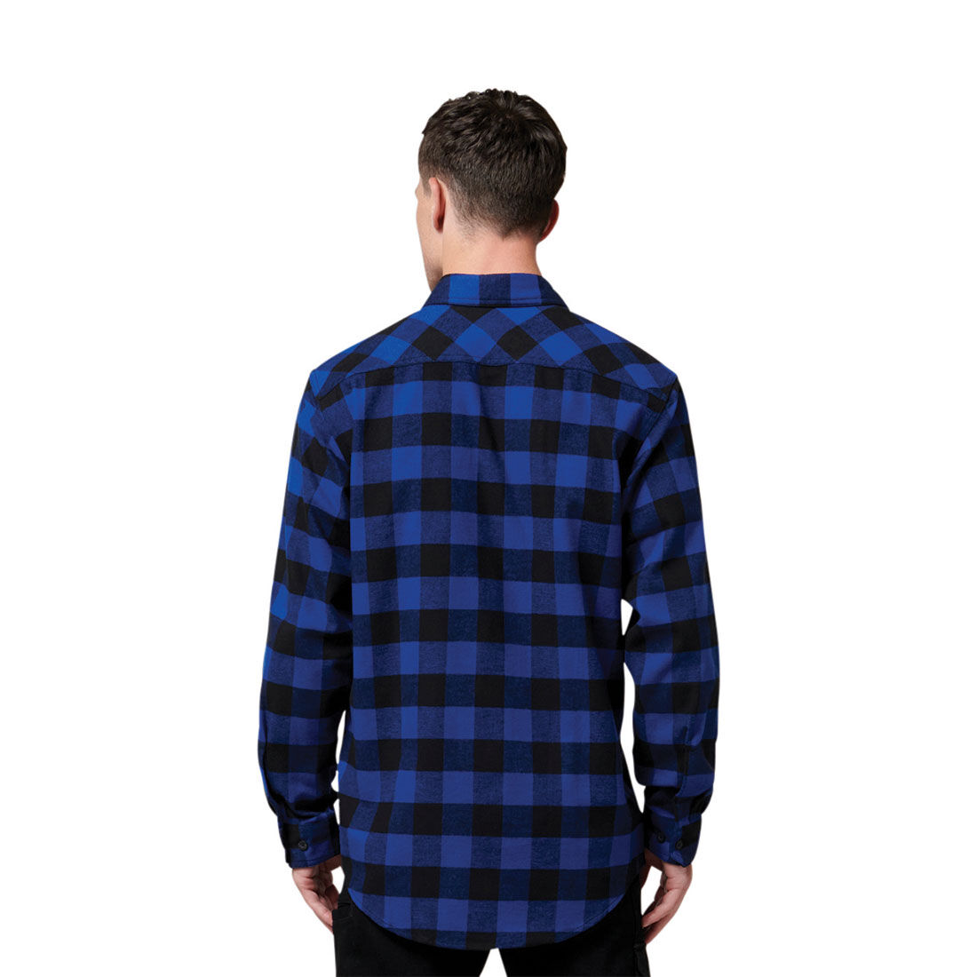 Hard Yakka Long-Sleeved Check Flannel Cotton Blue Blue M, Blue, scaau_hi-res