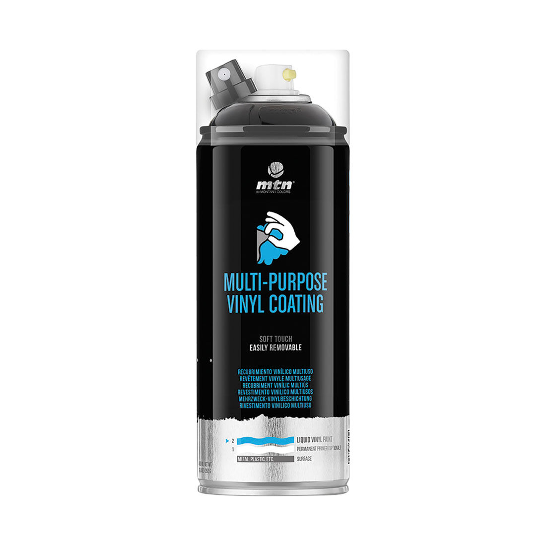 MTN Pro Removable Plastic Paint Coating - Metallic Black 400mL, , scaau_hi-res