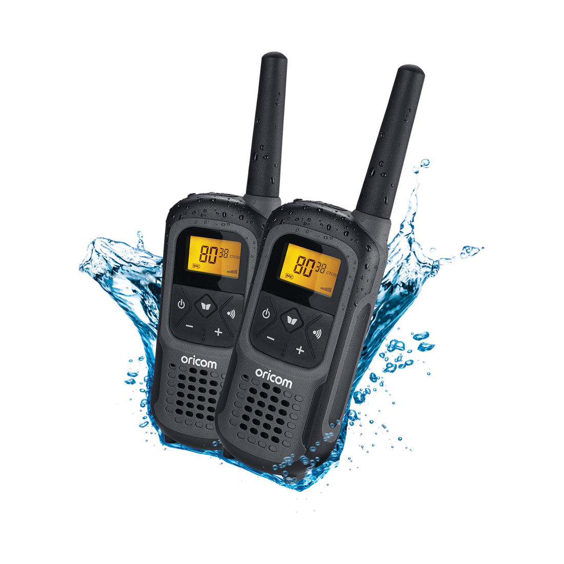 Oricom Waterproof Handheld UHF CB Radio 2W 2 Pack UHF2500-2GR, , scaau_hi-res