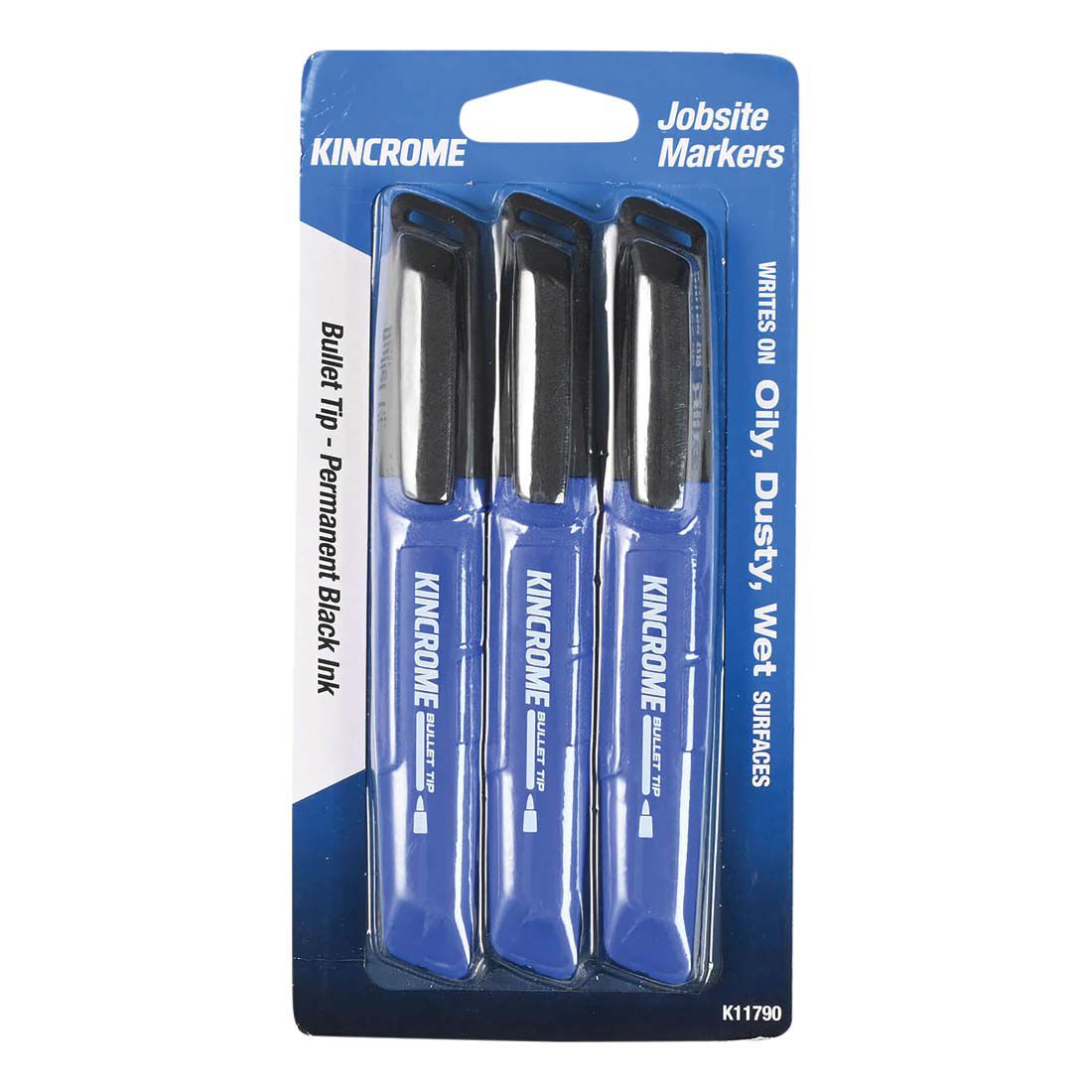 Kincrome Permanent Marker 3 Pack Black & Bullet Tip, , scaau_hi-res