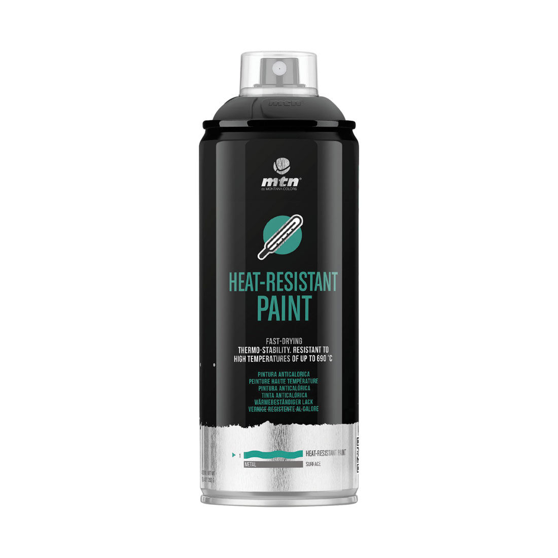 MTN Pro Black Heat Resistant Spray Paint 400mL, , scaau_hi-res