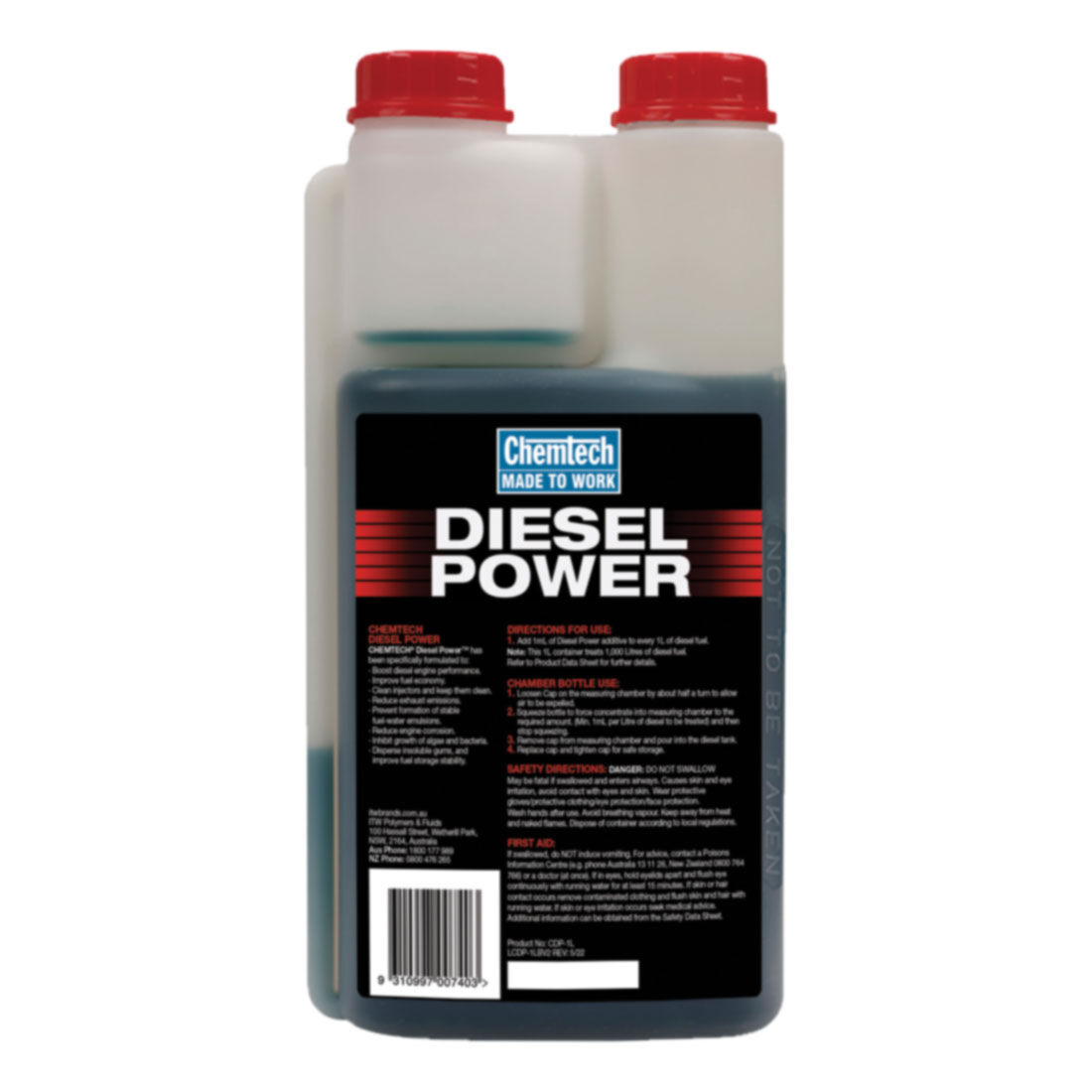Chemtech Diesel Power Fuel Additive 1L, , scaau_hi-res