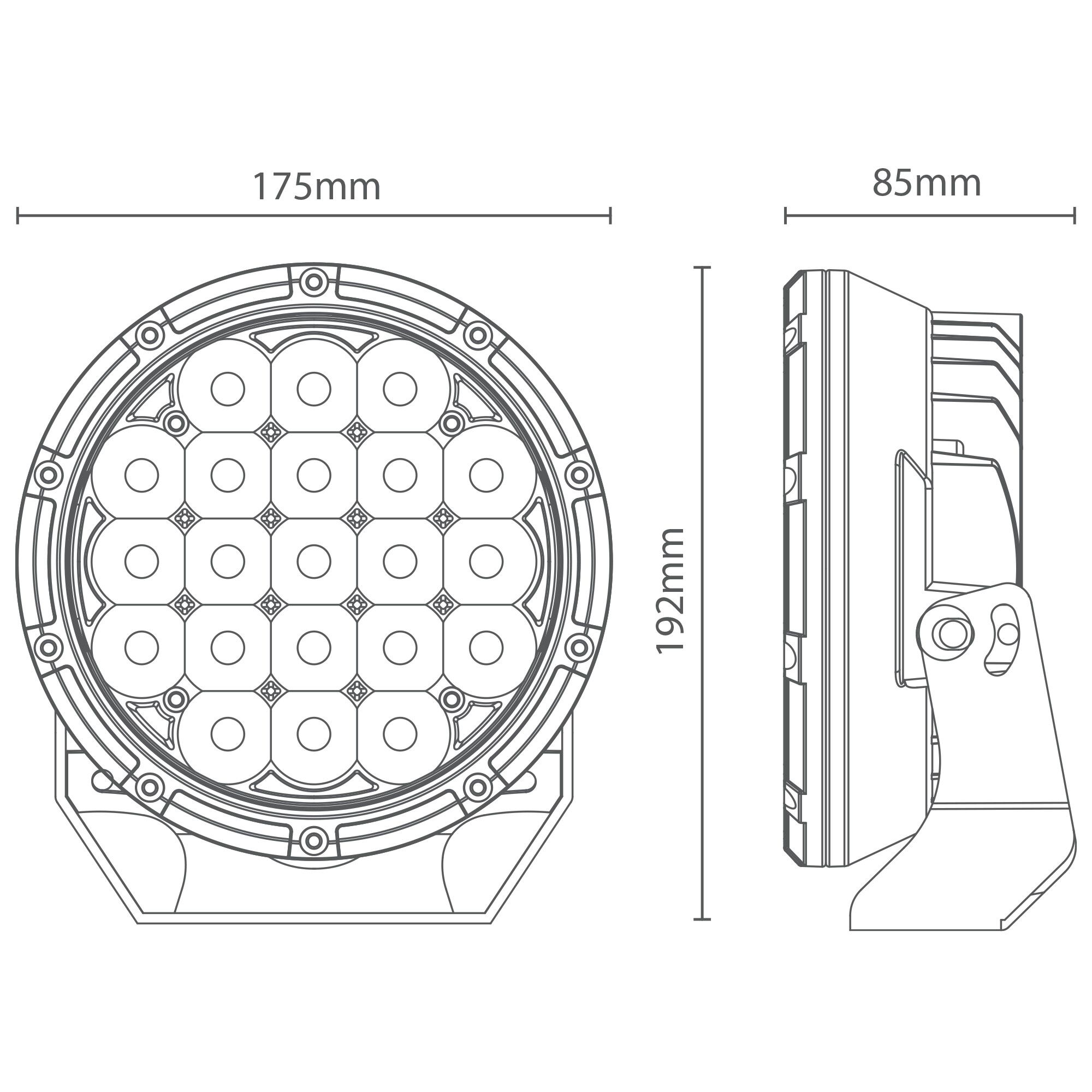 Enduralight LED Driving Light Kit w/ harness - 175mm 63W, , scaau_hi-res