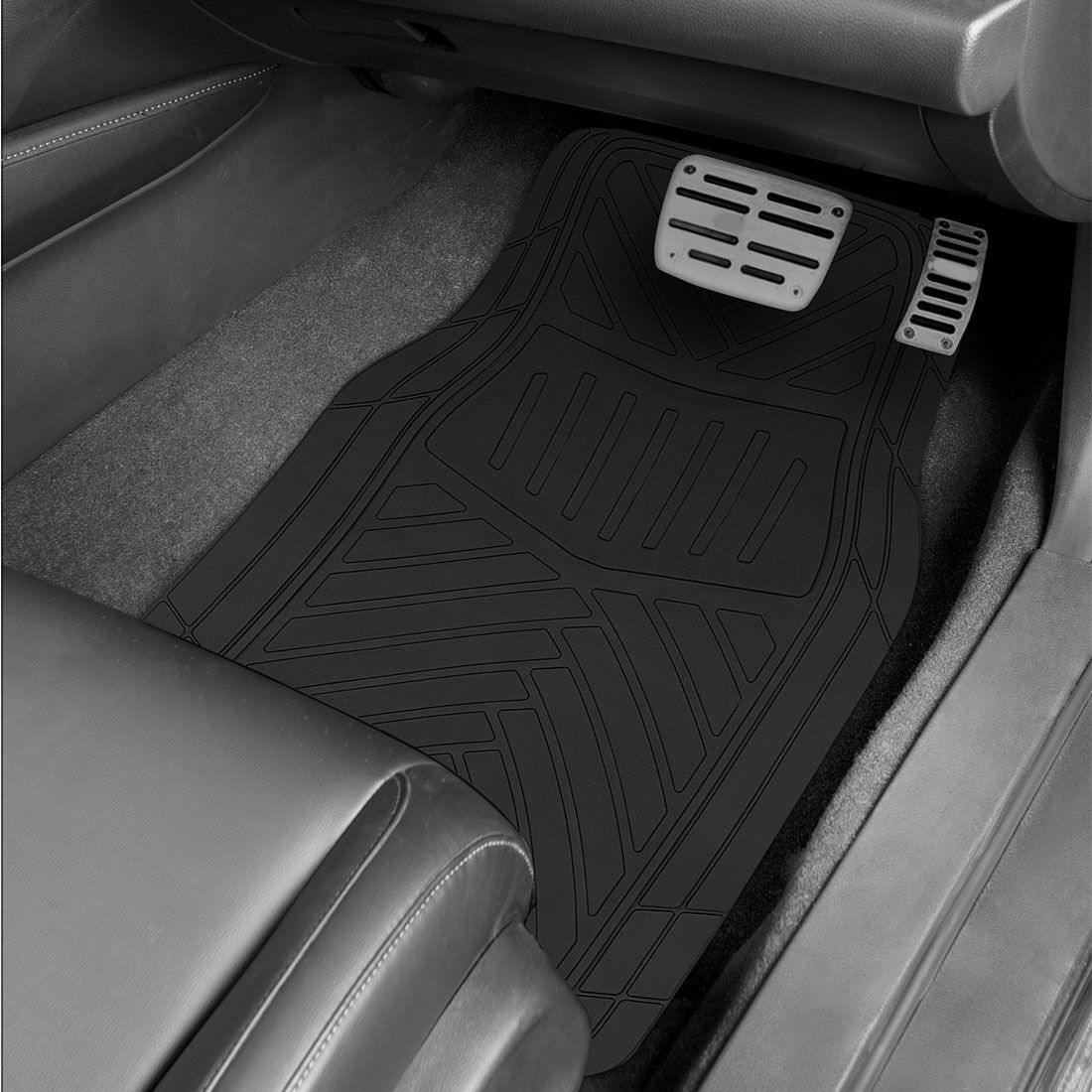 SCA Essential Black Rubber Car Floor Mats, , scaau_hi-res