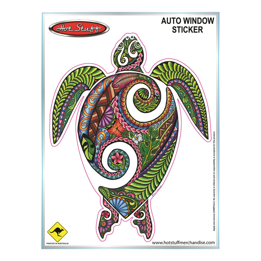 Hot Stuff Sticker Tribal Turtle Colour, , scaau_hi-res