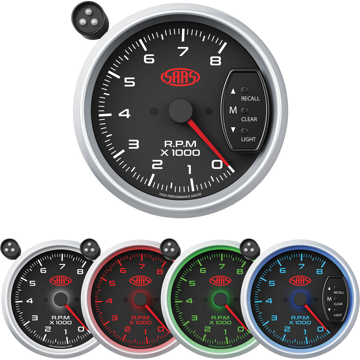 SAAS Tacho Gauge Black 3 3/4 inch, , scaau_hi-res