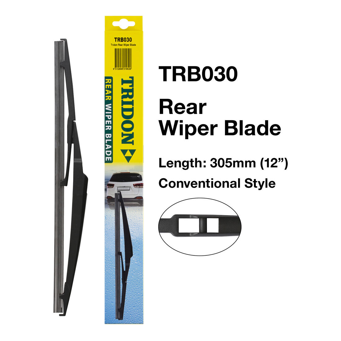 Tridon Rear Wiper Blade 305mm (12") Single - TRB030, , scaau_hi-res