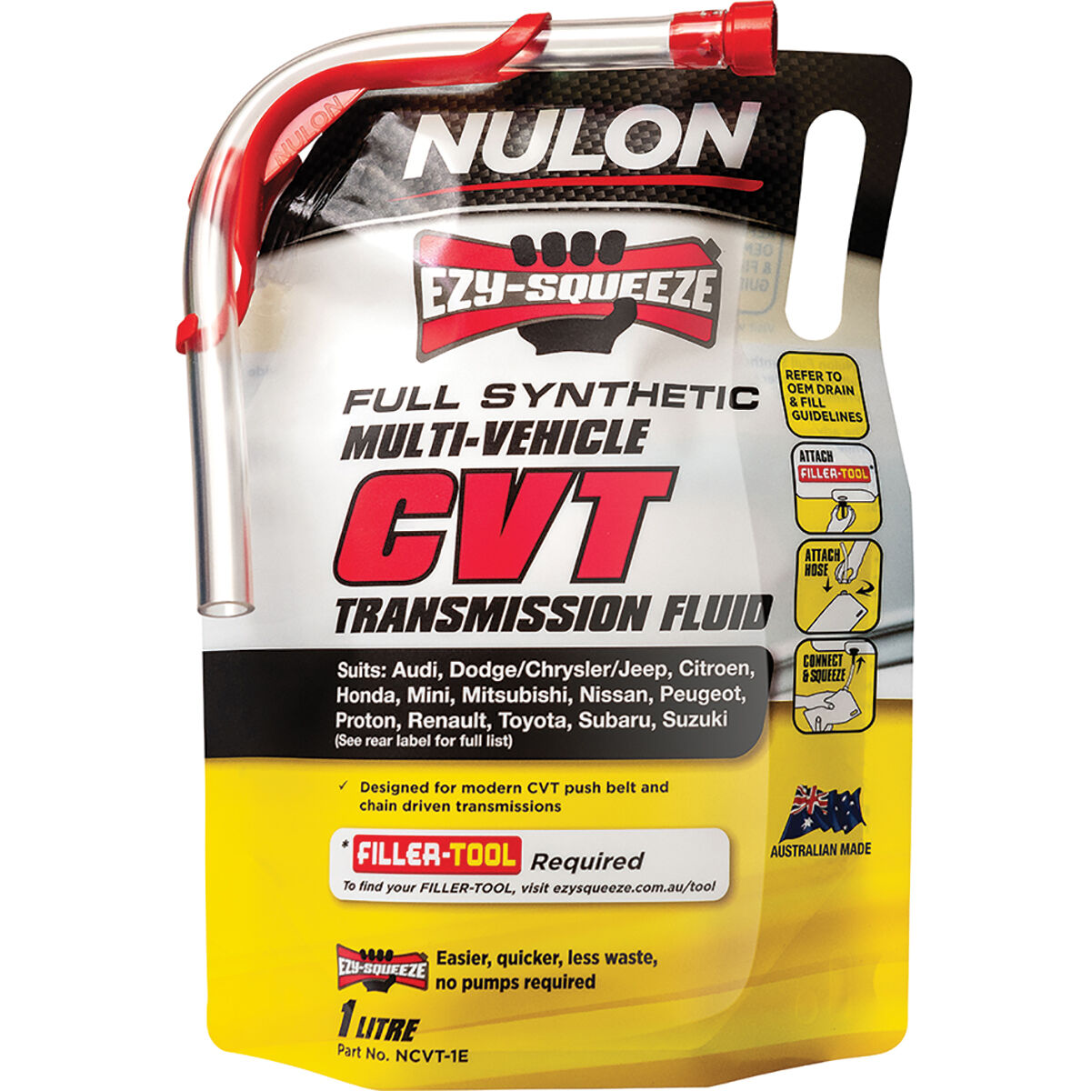 NULON EZY-SQUEEZE Multi-Vehicle CVT Transmission Fluid - 1 Litre, , scaau_hi-res