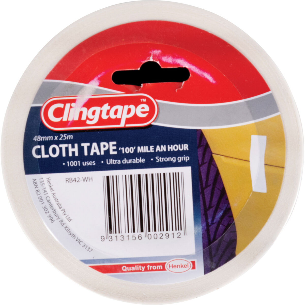Clingtape White Cloth Tape 48mm x 25m, , scaau_hi-res