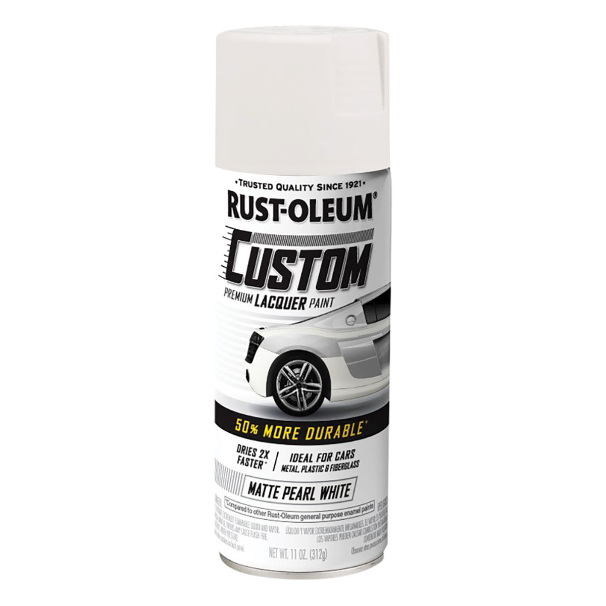 Rust-Oleum Custom Premium Lacquer Paint, Matt Pearl White - 312g, , scaau_hi-res