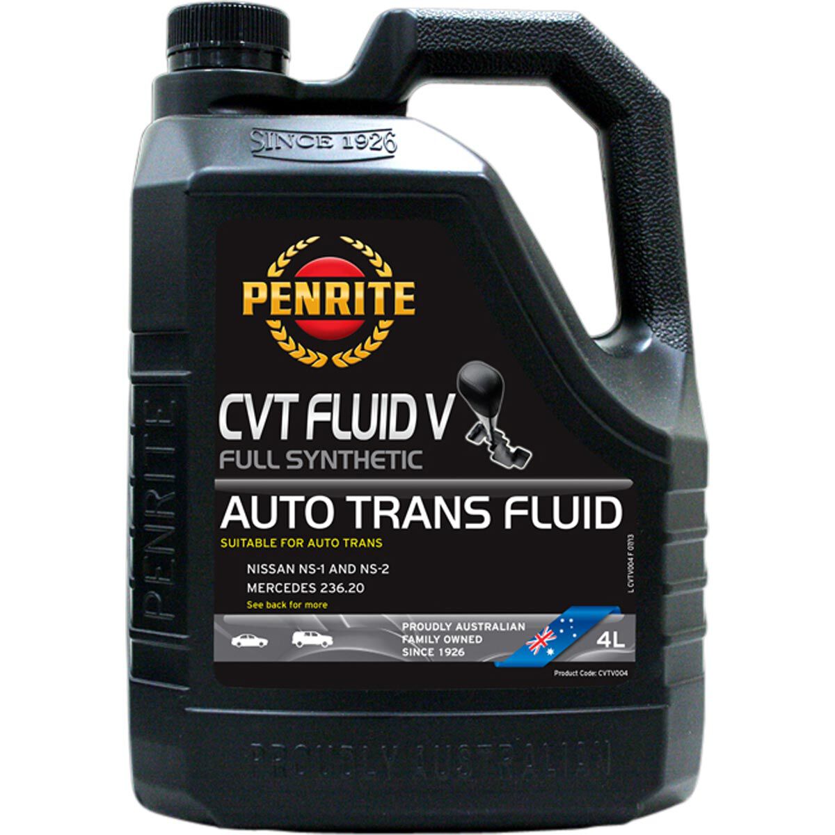 Penrite CVT Fluid - V Full Synthetic, 4 Litre, , scaau_hi-res