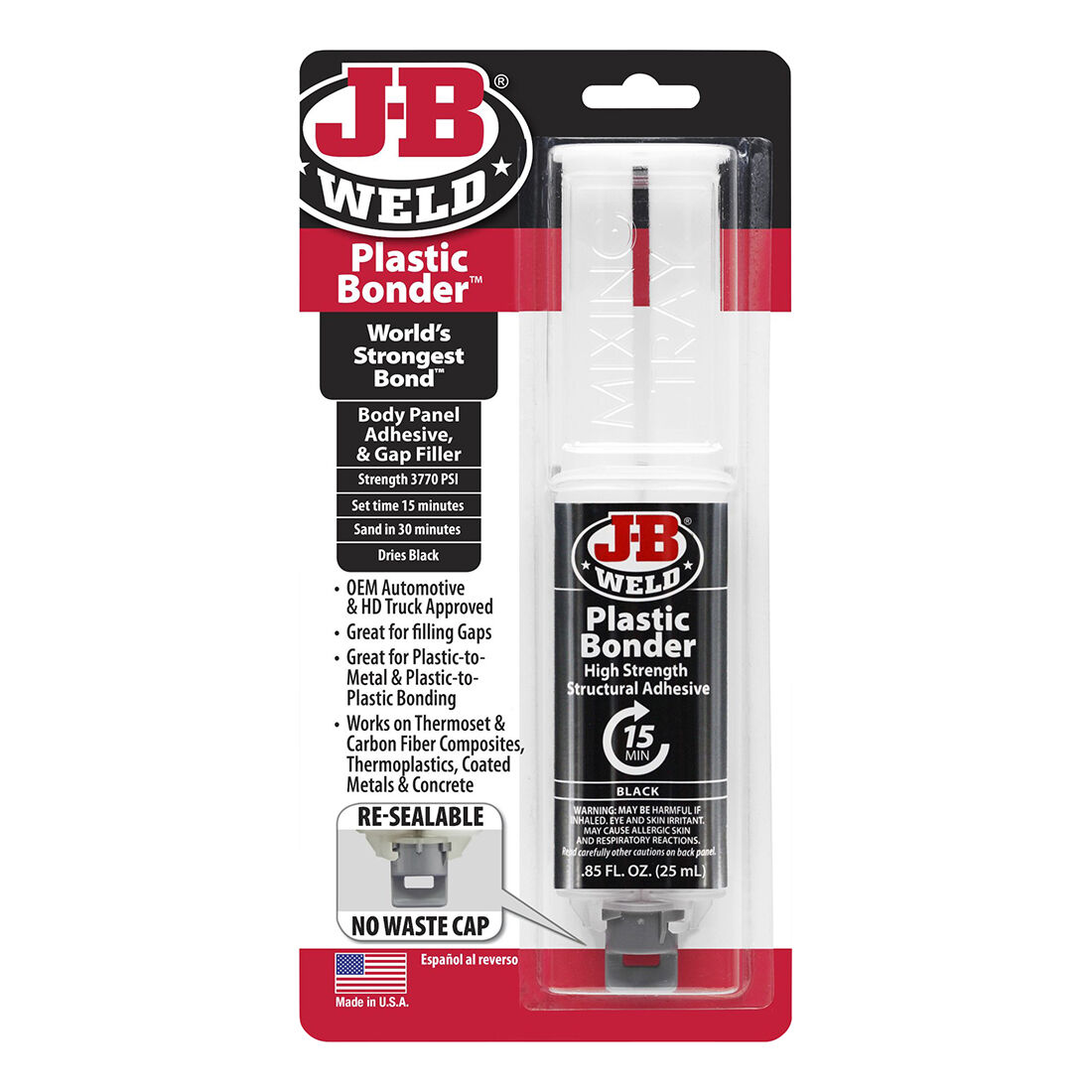 JB Weld Plastic Bonder 25mL Black 50139, , scaau_hi-res