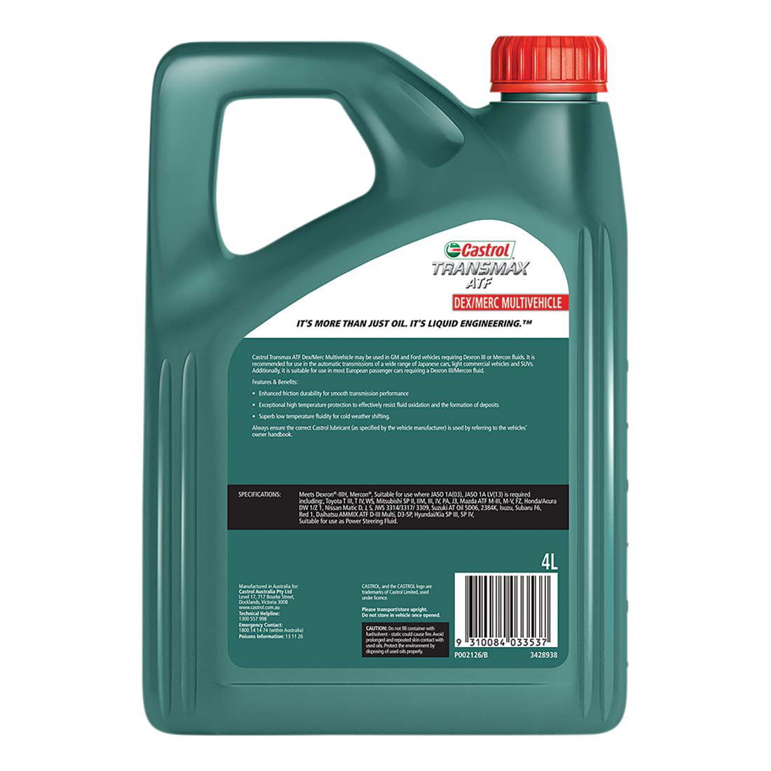 Castrol Auto Transmission Fluid - Dex III, 4 Litre, , scaau_hi-res